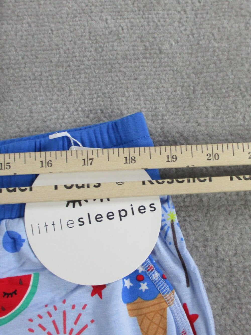 Little Sleepies Pajama Shorts Mens 3XL XXXL Blue Stars Stripes and Sweets Bamboo - Picture 3 of 7